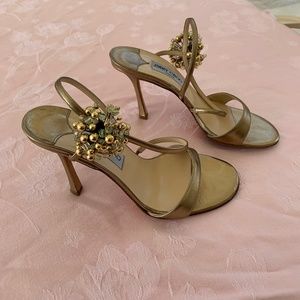 jimmy choo gold strappy sandals